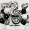Набор гелиевых шаров на день рождения «Черное серебро 2»