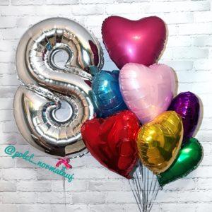 Набор шаров на день рождения 8 лет – «Блестящий выбор», разноцветный