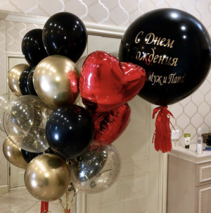 Набор шаров с надписью на день рождения «Любимому мужу 2»