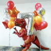 Композиция из шаров и фольгированной ходячей фигуры на день рождения 7 лет – «Динозавр наступает»