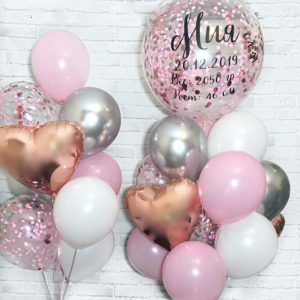 Набор из шаров на выписку из роддома «Розовое счастье»