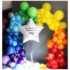 Фотозона с воздушными шариками для оформления праздника «Радужная арка»