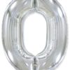 Воздушный шарик для украшения праздника «Цифра 0», серебро 102 см