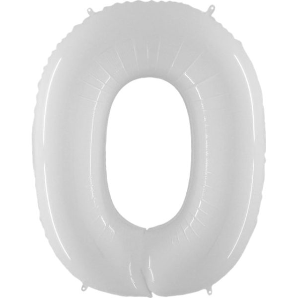 Воздушный шар для украшения праздника «Цифра 0», белый 102 см