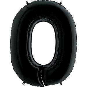 Воздушный шар для украшения праздника «Цифра 0», черный 102 см