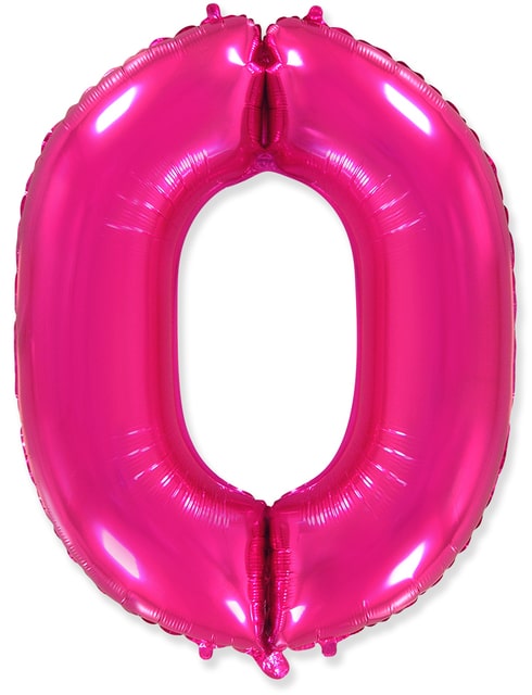 Воздушный шар для украшения праздника «Цифра 0», фуше 102 см