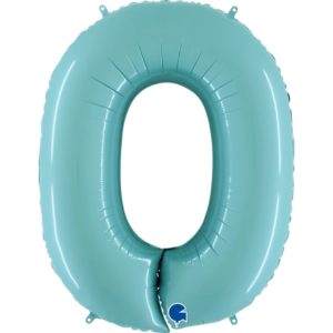 Воздушный шарик для украшения праздника «Цифра 0», голубой 102 см