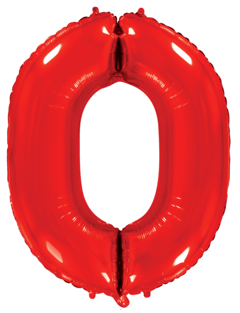 Воздушный шар для украшения праздника «Цифра 0», красный 102 см