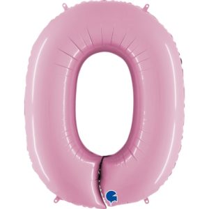 Воздушный шар для украшения праздника «Цифра 0», розовый 102 см