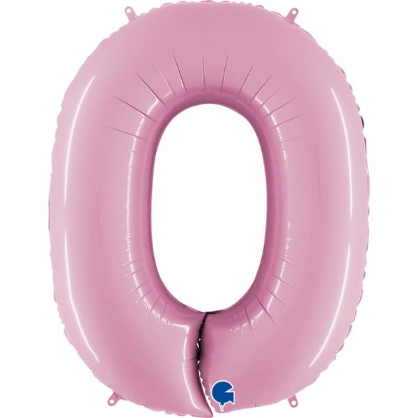 Воздушный шар для украшения праздника «Цифра 0», розовый 102 см