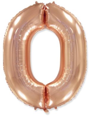 Воздушный шар для украшения праздника «Цифра 0», розовое золото 102 см