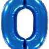 Воздушный шар для украшения праздника «Цифра 0», синий 102 см