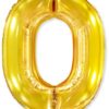 Воздушный шарик для украшения праздника «Цифра 0», золото 102 см