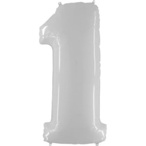 Надувной шар для оформления праздника «Цифра 1», белый 102 см