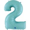 Фольгированный шарик на праздник детям и взрослым «Цифра 2», голубой 102 см