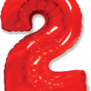 Фольгированный шар на праздник детям и взрослым «Цифра 2», красный 102 см