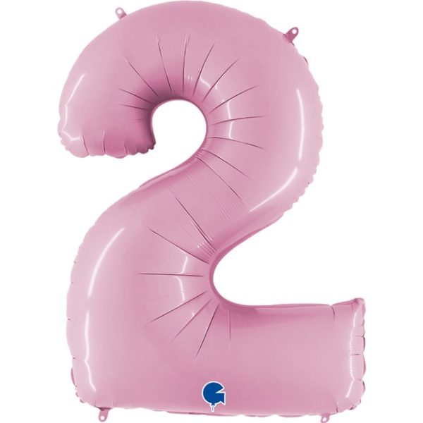 Фольгированный шар на праздник детям и взрослым «Цифра 2», розовый 102 см