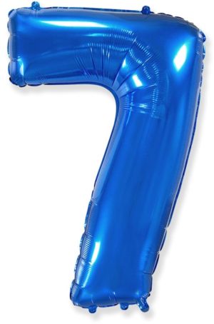 Фольгированный шар для оформления праздника «Цифра 7», синий 102 см