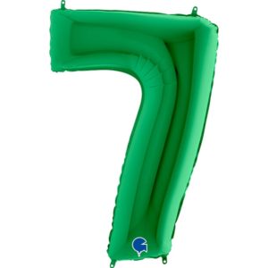 Воздушный шар для оформления праздника «Цифра 7», зеленый 102 см