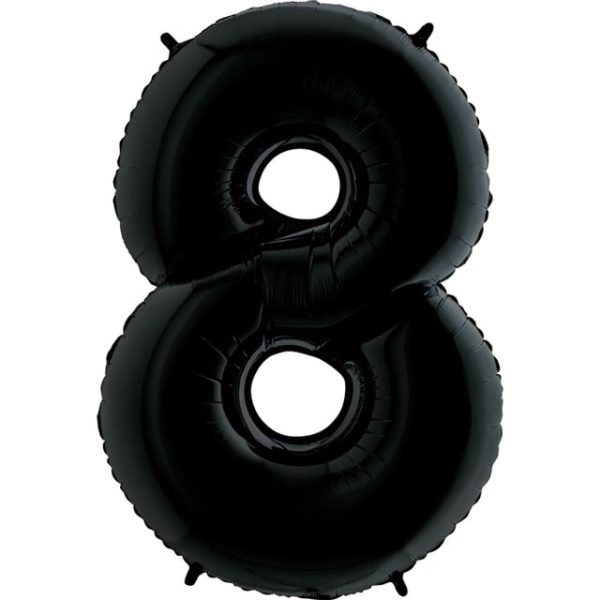 Фольгированный шар для оформления праздника «Цифра 8», черный 102 см