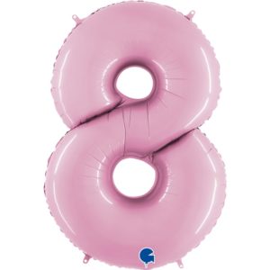 Фольгированный шар для украшения праздника «Цифра 8», розовый 102 см