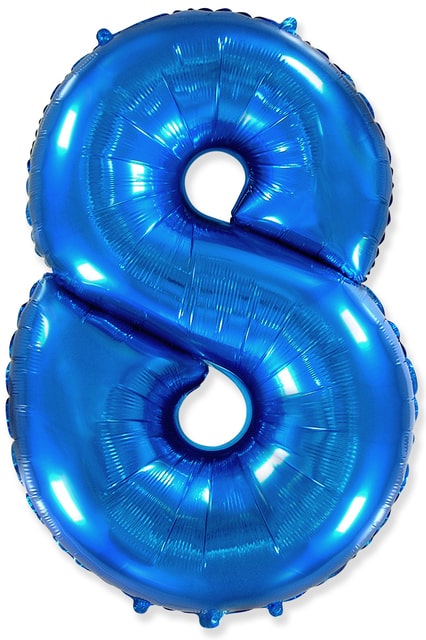 Фольгированный шар для украшения праздника «Цифра 8», синий 102 см
