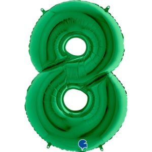 Фольгированный шар для украшения праздника «Цифра 8», зеленый 102 см