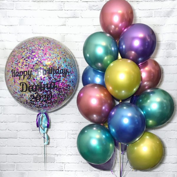 Латексные шарики и шар с конфетти на день рождения «Бинго»