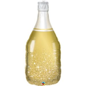 Фольгированный шар “Бутылка шампанского золотая” 94см