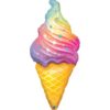 Большой фольгированный шар «Мороженое радуга» 99 см
