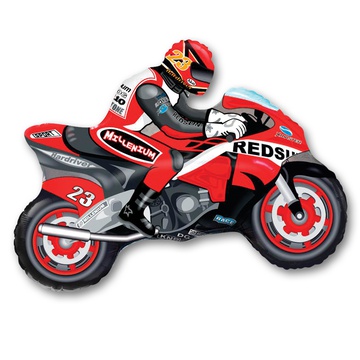 Фольгированный гелевый шар «Мотоцикл красный» 79 см