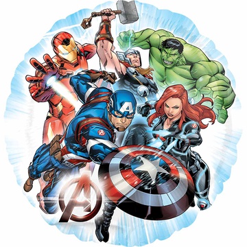 Круглый фольгированный шар с героями комиксов «Мстители» 46 см