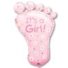 Фольгированный шарик «Стопа для девочки розовая» 97 см на выписку из роддома