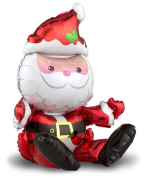 Фольгированная ходячая фигура на новогодний праздник «Сидячий Дед Мороз» 51 см