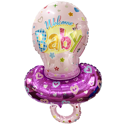 Фольгированный шарик «Соска для девочки» 102 см на выписку из роддома