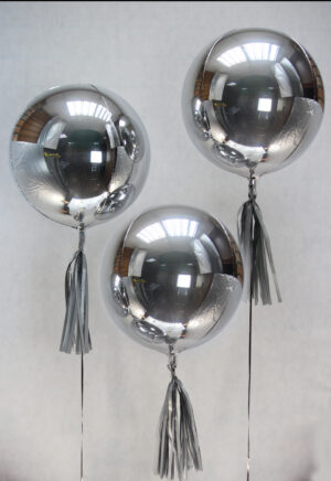 Круглый шар для украшения праздника «Сфера», серебро 48 см