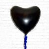Фольгированный шар в виде сердца, черный 91 см 9809