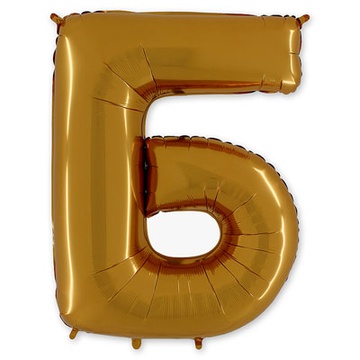 Гелевый шар для оформления праздника «Буква Б», золотой 102 см