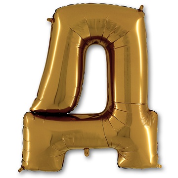 Гелевый шар для оформления праздника «Буква Д», золотой 102 см