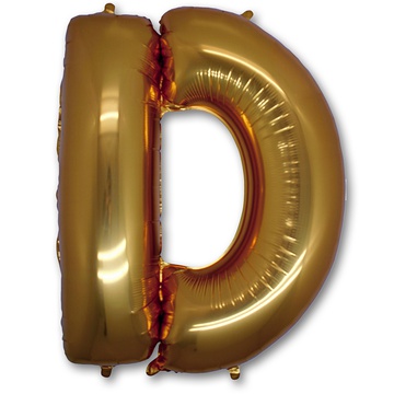 Гелевый шар для оформления праздника «Буква D», золотой 102 см