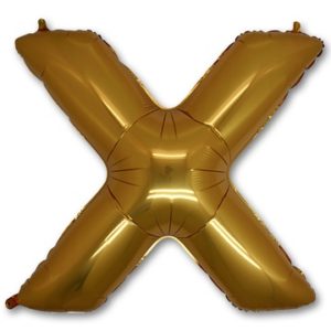 Шарик с гелием для оформления праздника «Х», золотой 102 см
