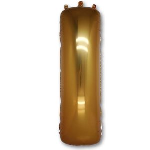 Шарик с гелием для оформления праздника «Буква I», золотой 102 см