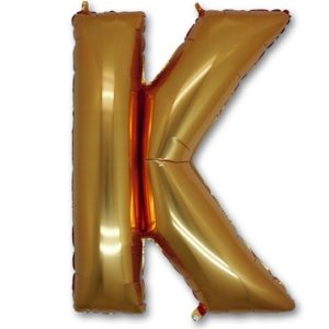 Шар с гелием для оформления праздника «Буква К», золотой 102 см