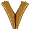 Шарик с гелием для оформления праздника «Буква Л, V», золотой 102 см 5240