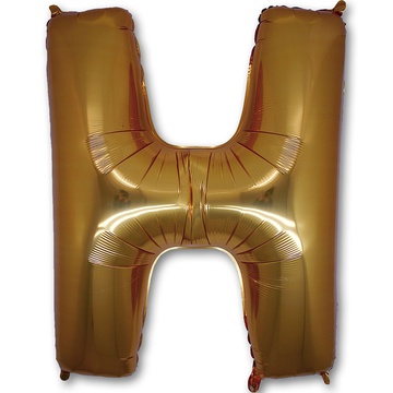 Шарик с гелием для оформления праздника «Буква Н», золотой 102 см