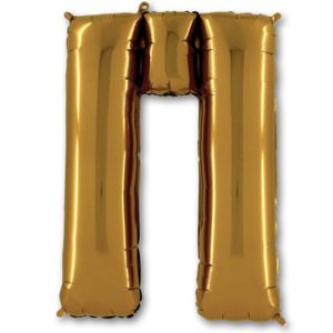Фольгированный шар для украшения праздника «Буква П», золото 102 см