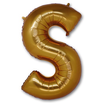 Шар, надутый гелием, для оформления праздника «Буква S», золото 102 см