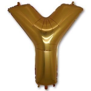 Шарик, надутый гелием, для оформления «Буква Y», золотой 102 см