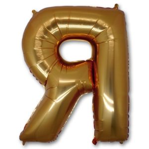 Гелевый шарик для оформления праздника «Буква Я», золотой 102 см