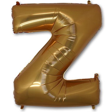 Шар, надутый гелием, для оформления «Буква Z», золотой 102 см